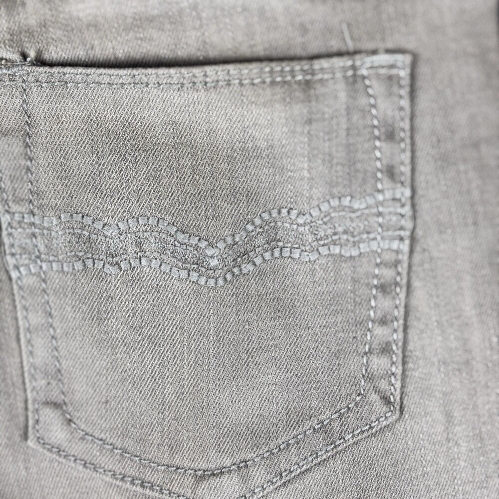 Black Crystal Size 7 Jeans Gray Black Ribbon Tabs Skinny Leg NWT Y2K - Picture 3 of 10